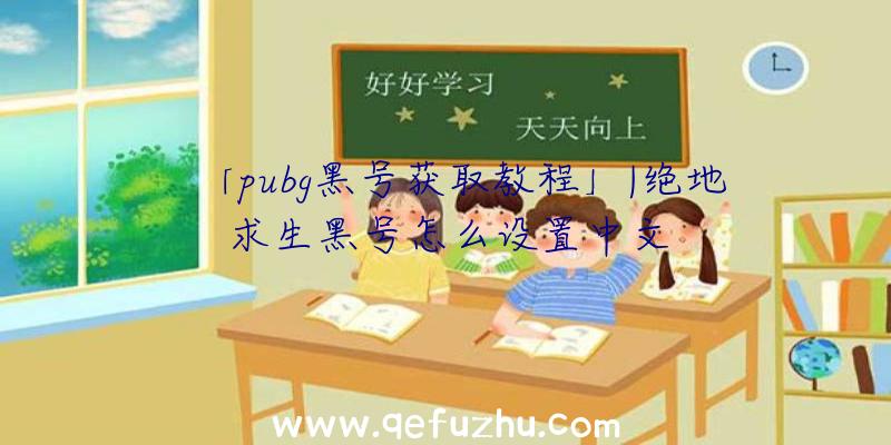 「pubg黑号获取教程」|绝地求生黑号怎么设置中文